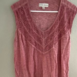 Knox Rose Tank Too w/Lace Trim - Size Large